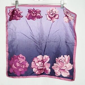 Joop! Abstract Floral Square Scarf Blue Purple Pink 18.5"